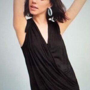 Anthropologie Akemi + Kin Black Sleeveless Wrap Top Size M